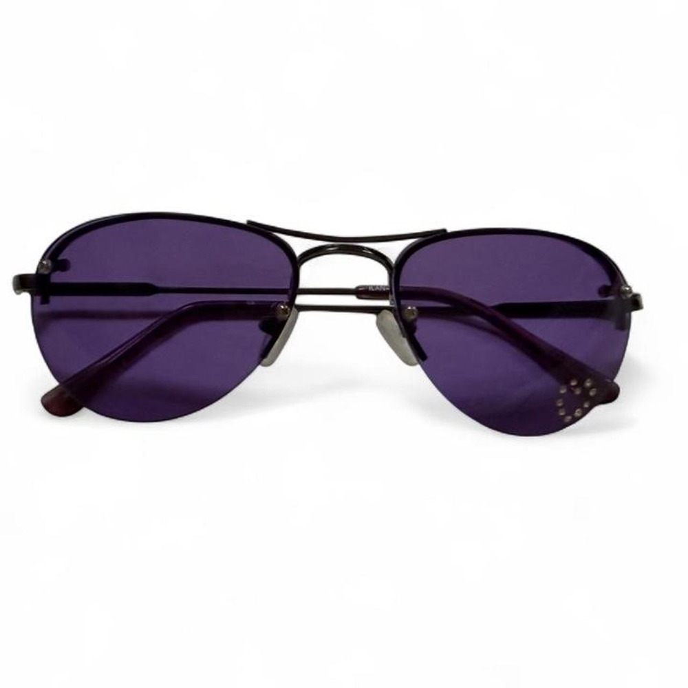 Vintage y2k (2001)Purple round sunglasses with heart detail on one frame